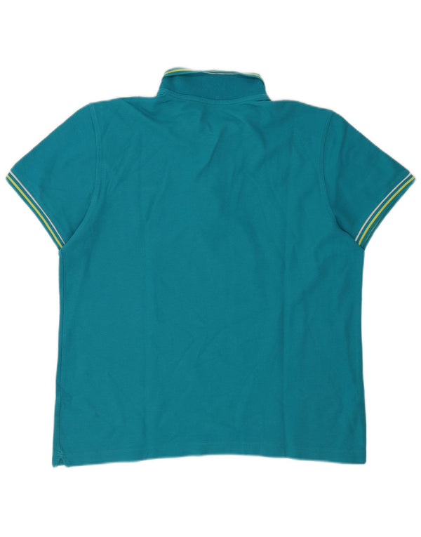Lotto Mens Polo Shirt Large Blue Striped