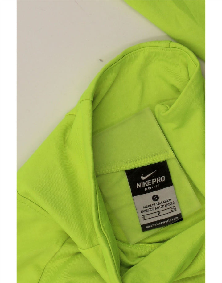 Nike Womens Dri Fit Zip Neck Top Long Sleeve UK 8 Small Green