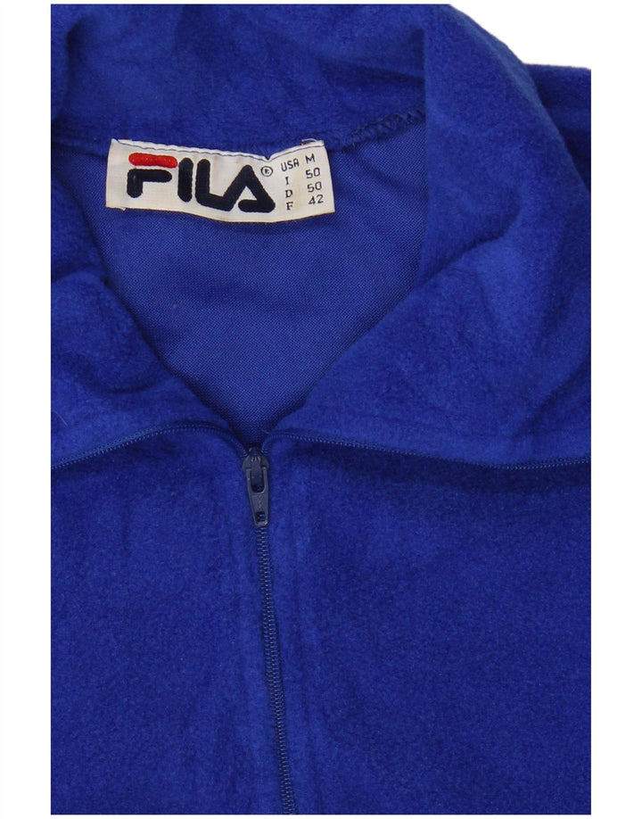 Fila Mens Zip Neck Fleece Jumper Medium Blue Polyester