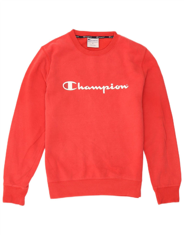 Champion Mens Graphic Sweatshirt Jumper Medium Red Cotton