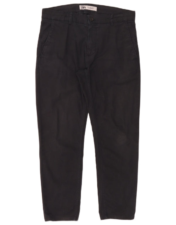 Zara Mens Slim Chino Trousers EU 40 Medium W31 L26 Black