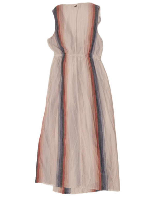O'Neill Womens Sleeveless Maxi Dress UK 10 Small White Striped Viscose