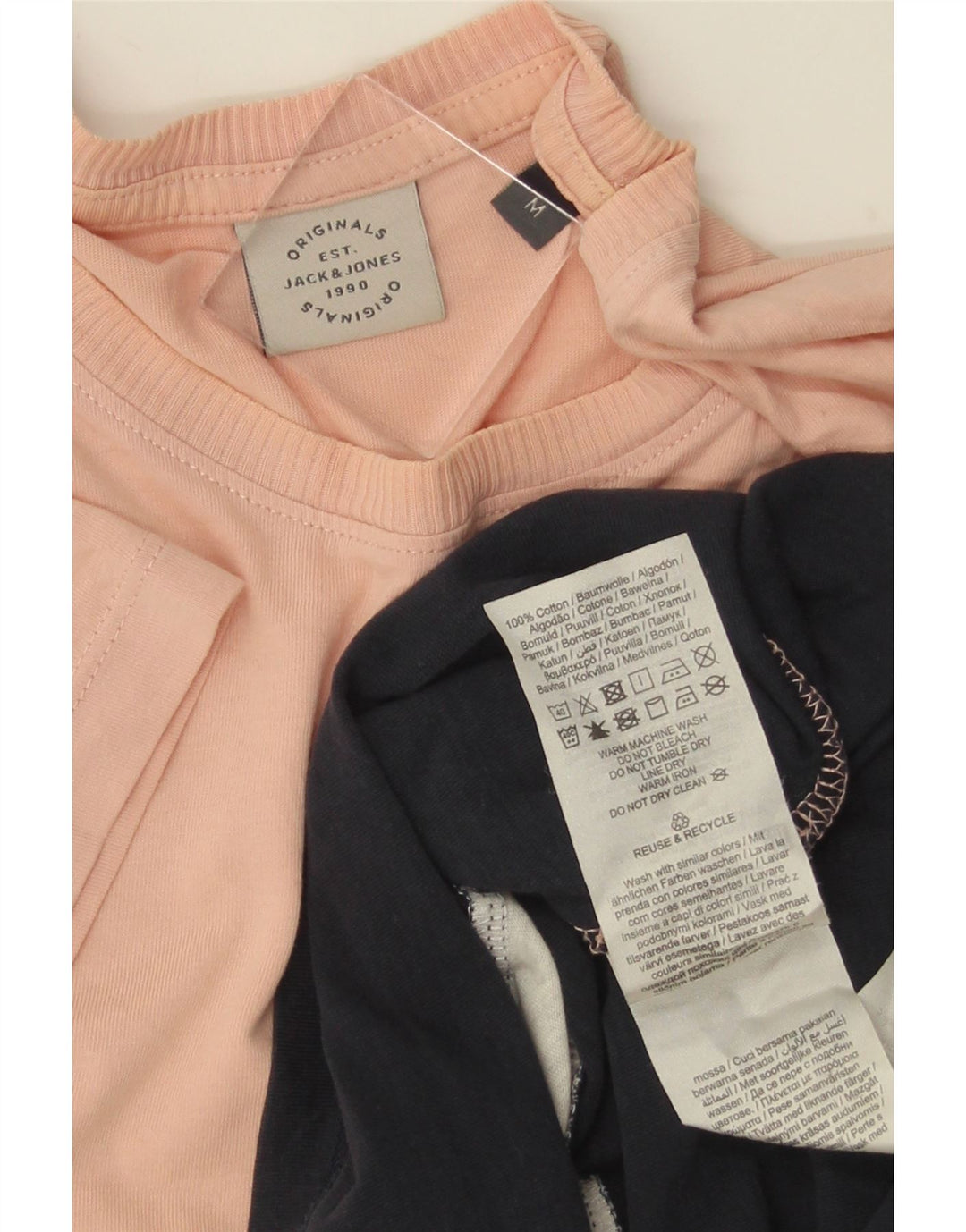 JACK & JONES Mens T-Shirt Top Medium Multicoloured Colourblock Cotton