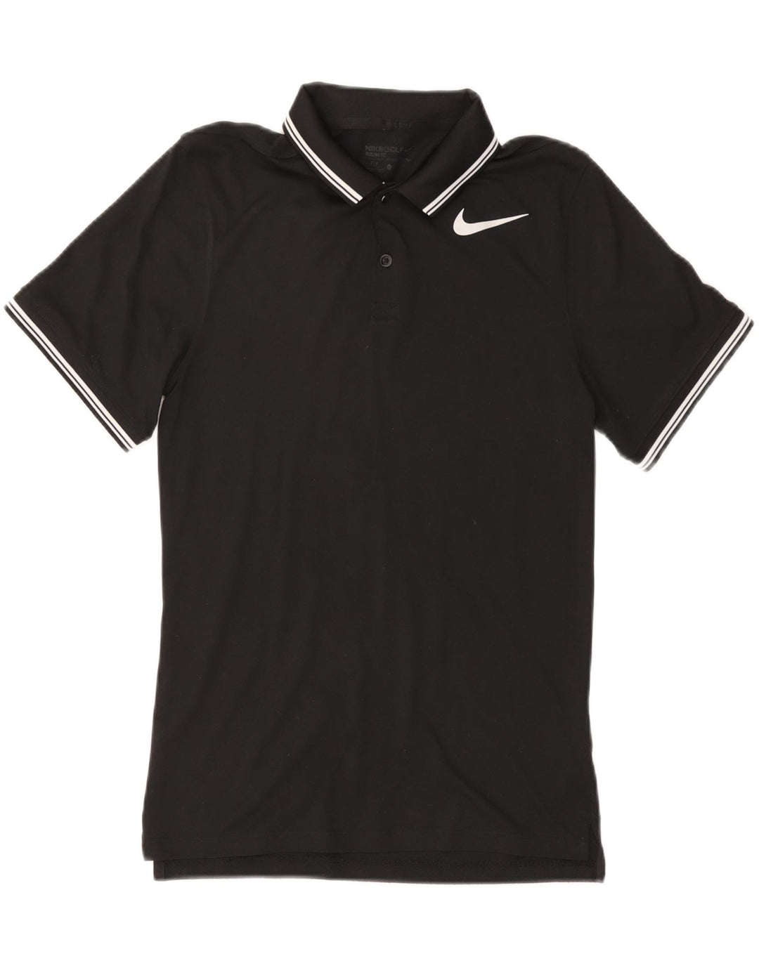 NIKE Mens Dri Fit Polo Shirt Small Black Polyester