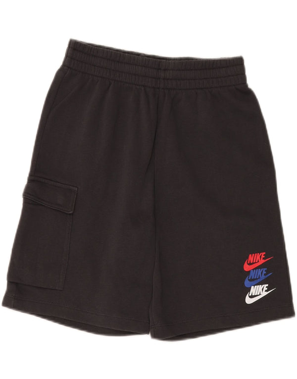NIKE Boys Graphic Sport Shorts 13-14 Years XL Black Cotton