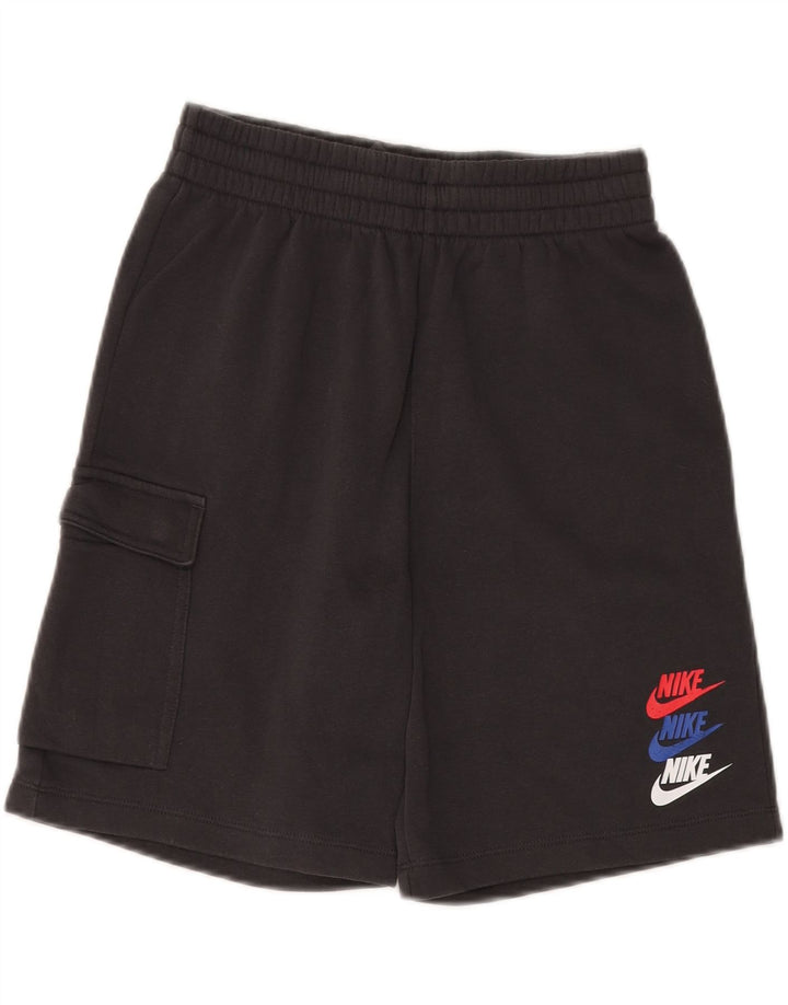 NIKE Boys Graphic Sport Shorts 13-14 Years XL Black Cotton