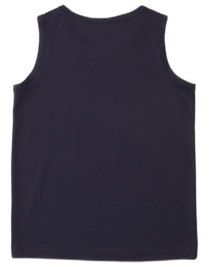 CHAMPION Boys Graphic Vest Top 11-12 Years Large  Navy Blue