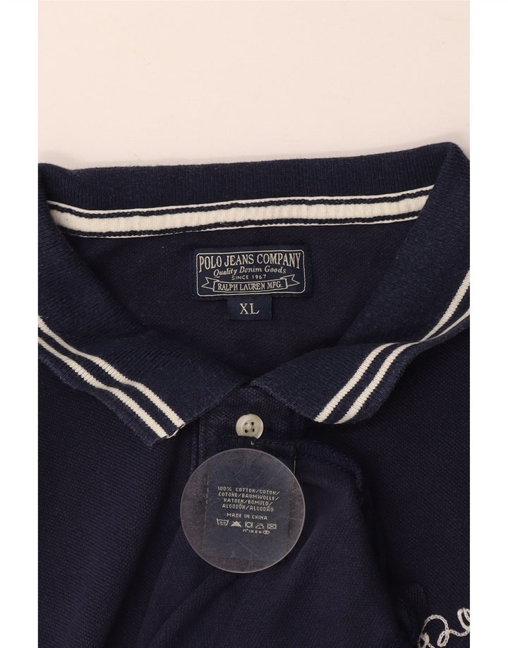 POLO RALPH LAUREN Mens Polo Shirt XL Navy Blue Cotton