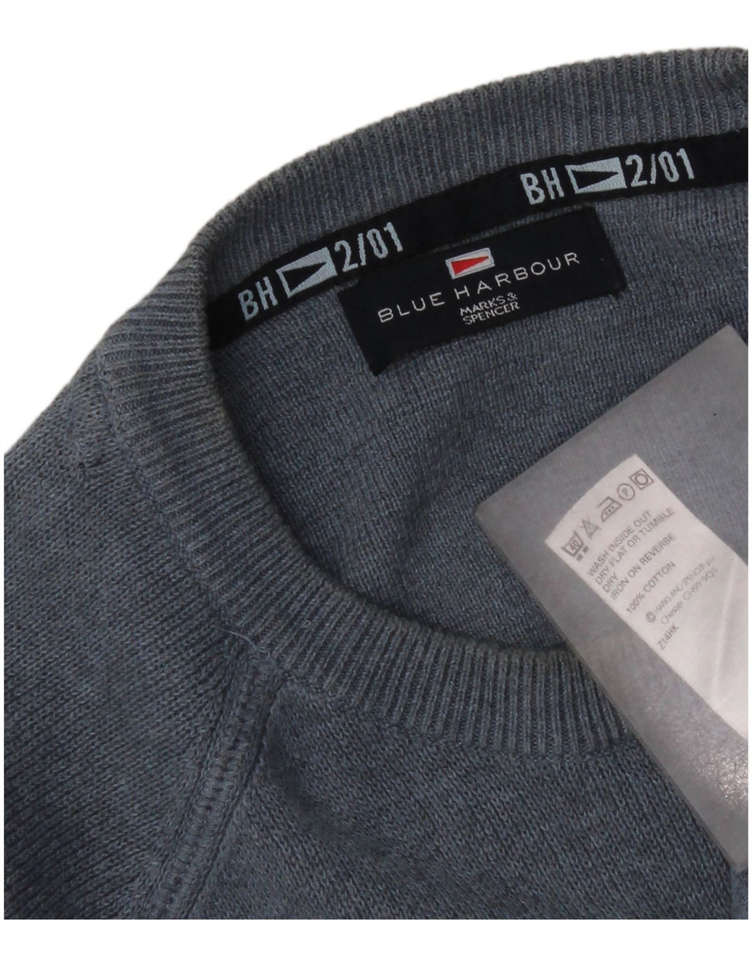 Marks & Spencer Mens Blue Harbour Crew Neck Jumper Sweater Medium Blue