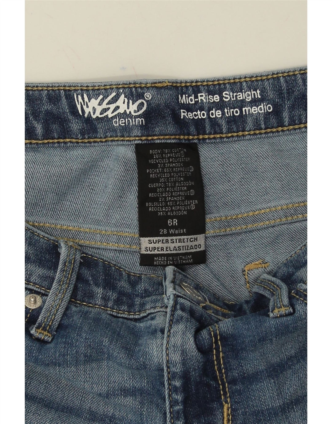 MOSSIMO Womens Straight Mid Rise Cropped Jeans US 6 Medium W28 L23 Blue Vintage Mossimo and Second-Hand Mossimo from Messina Hembry 
