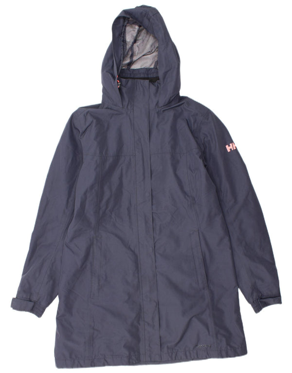HELLY HANSEN Womens Hooded Windbreaker Coat UK 14 Medium Navy Blue