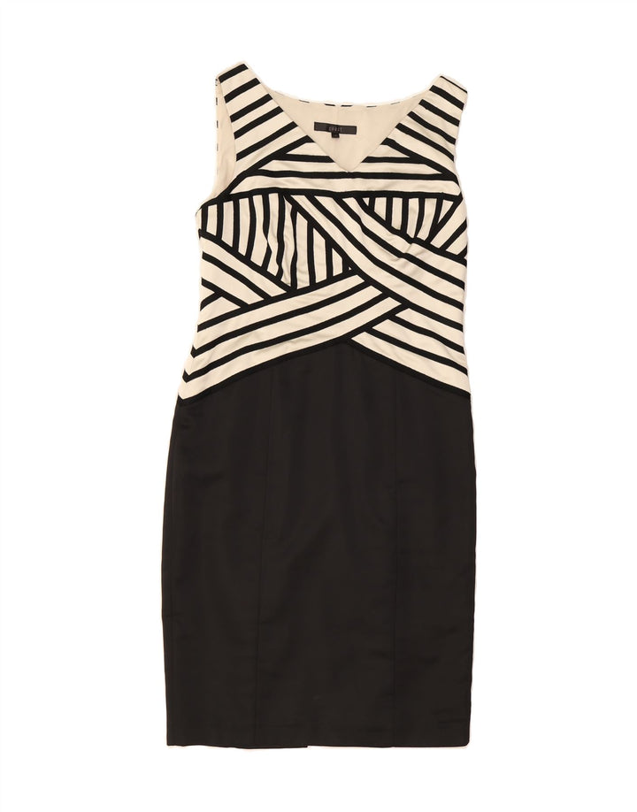 COAST Womens Sleeveless Sheath Dress UK 12 Medium Black Striped Polyester Vintage Coast and Second-Hand Coast from Messina Hembry 