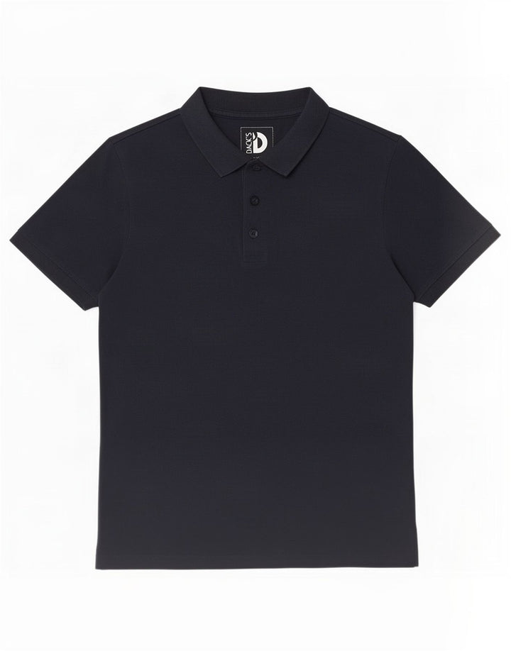Dack's Mens Polo Shirt Large Navy Blue Cotton