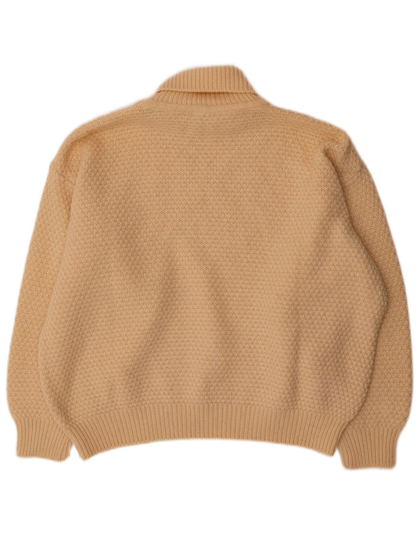 Vintage Womens Crop Oversized Roll Neck Jumper Sweater IT 50 XL Off White