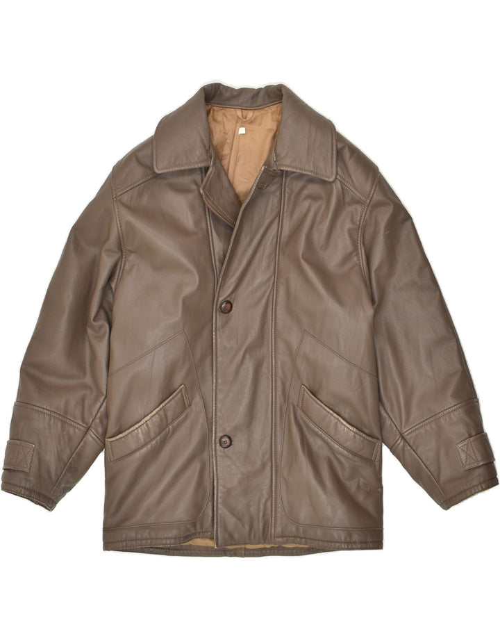 CONBIPEL Mens Leather Jacket IT 46 Small Brown Leather