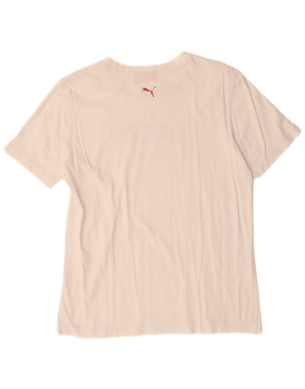Puma Mens Graphic T-Shirt Top Medium White Cotton