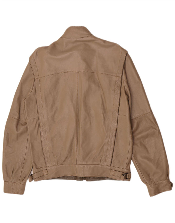 Vintage Mens Leather Jacket IT 48 Medium Brown Leather