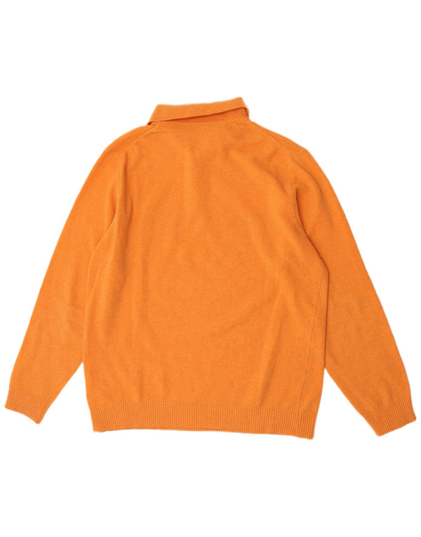 Sergio Tacchini Mens Polo Neck Jumper Sweater XL Orange Wool