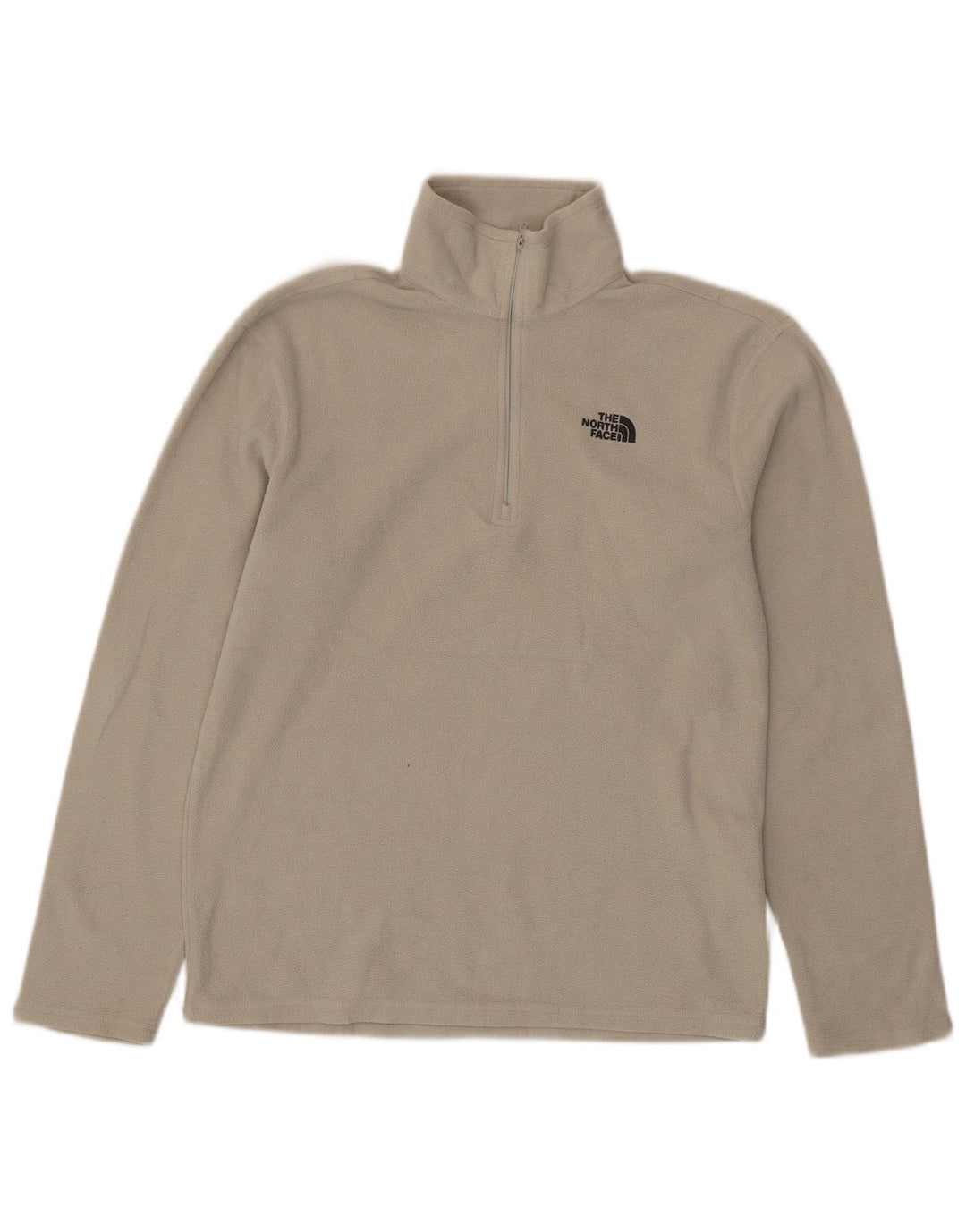 THE NORTH FACE Mens Zip Neck Fleece Jumper Small Grey Polyester