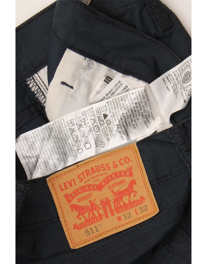 Levi's Mens 511 Slim Jeans W32 L32 Navy Blue Cotton