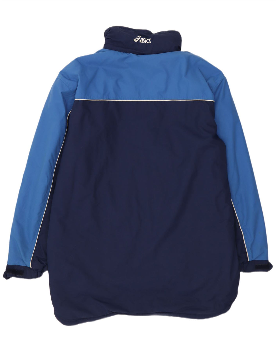 Asics Mens Windbreaker Jacket UK 40 Large Navy Blue Colourblock Nylon