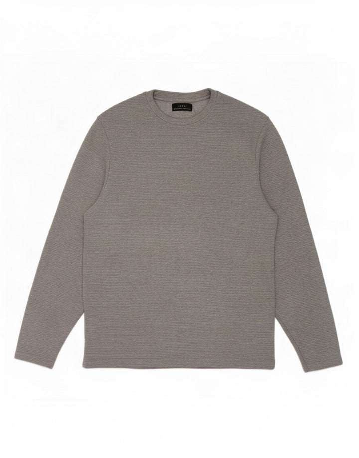Zara Mens Top Long Sleeve Medium Grey Polyester