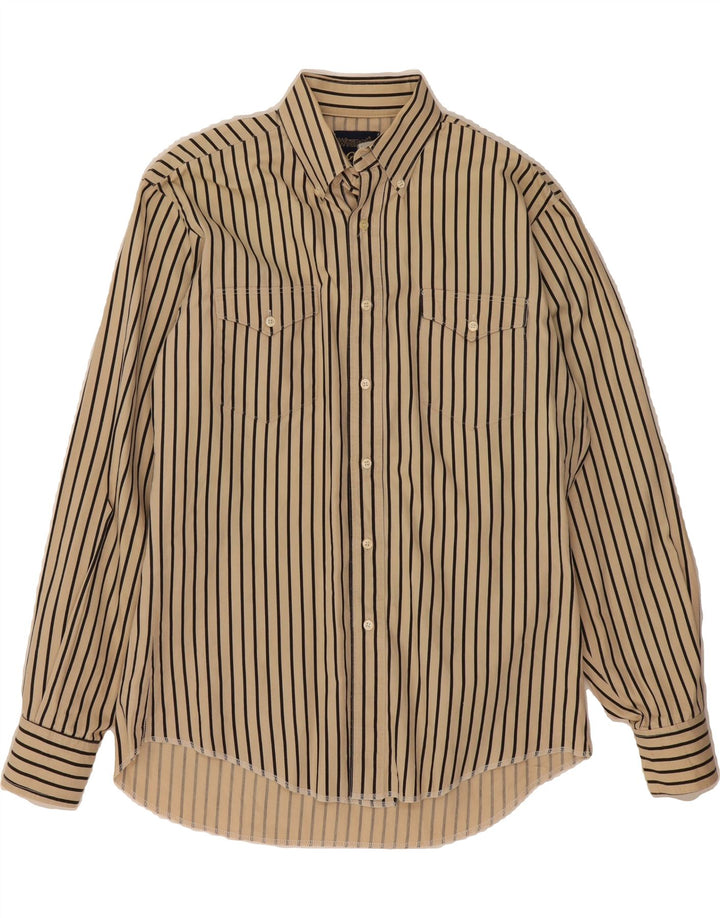 WRANGLER Mens Shirt Size 15 1/2 Medium Beige Striped Vintage Wrangler and Second-Hand Wrangler from Messina Hembry 