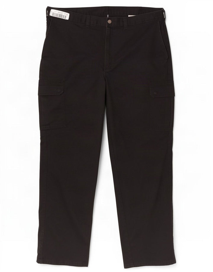 Dickies Mens Straight Cargo Trousers W42 L32 Black Polyester