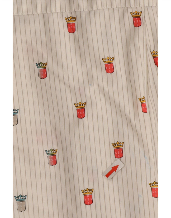 Diesel Mens 55DSL Graphic Shirt Medium White Pinstripe Cotton