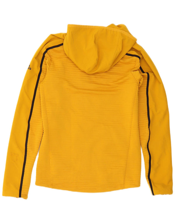 Adidas Mens Zip Hoodie Sweater Small Yellow Polyester