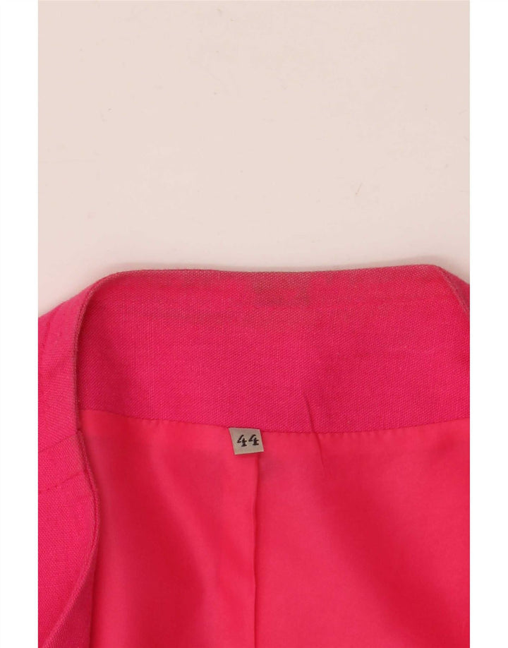 Vintage Womens Open Blazer Jacket EU 44 Large Pink Linen