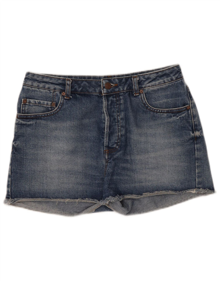 TOPSHOP Womens Denim Shorts UK 12 Medium W30 Blue Cotton