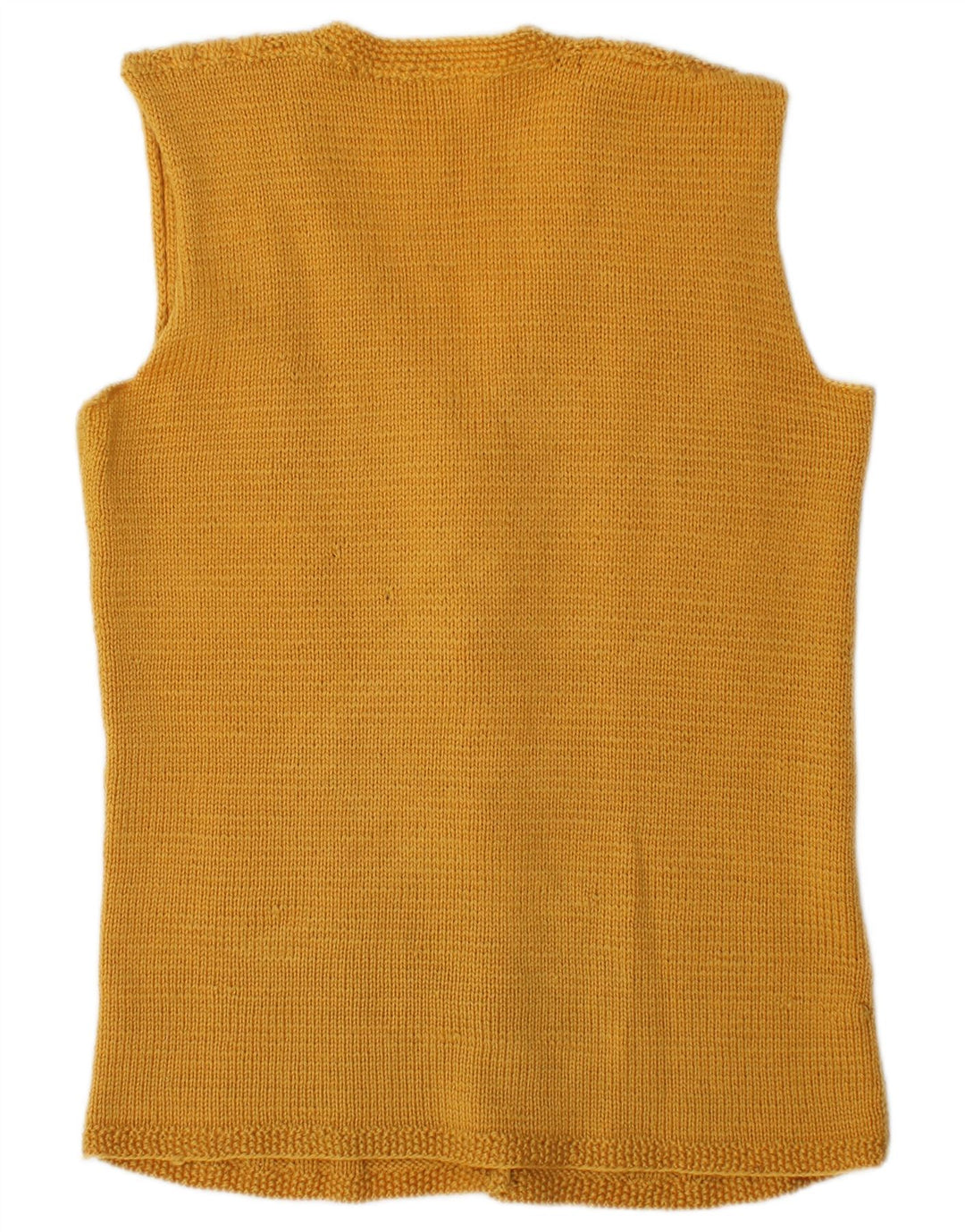 VINTAGE Womens Sleeveless Cardigan Sweater UK 14 Medium Yellow