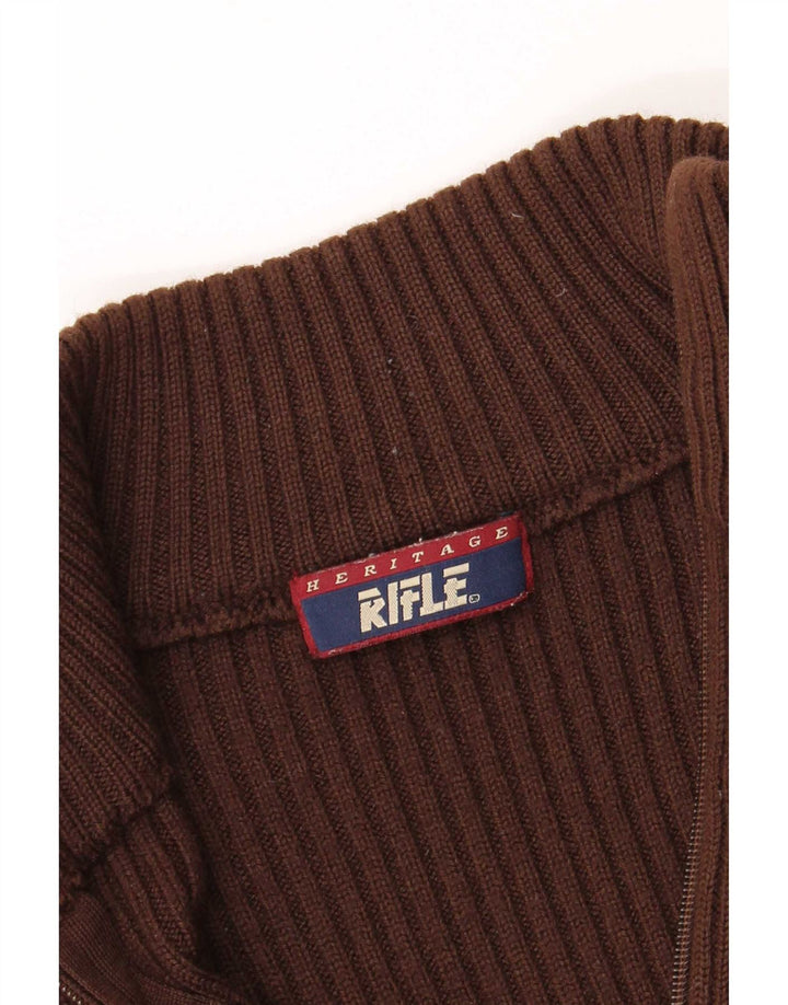 Rifle Womens Cardigan Sweater UK 10 Small Brown