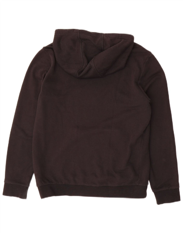 ADIDAS Boys Graphic Hoodie Jumper 13-14 Years Black Cotton