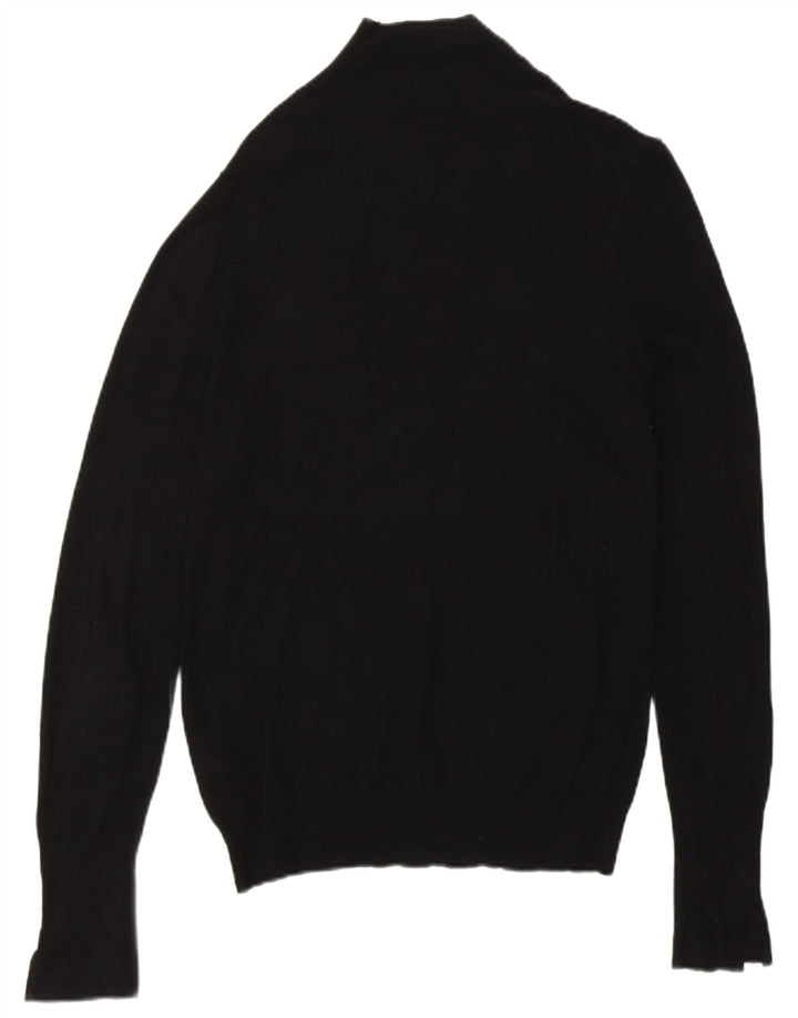 Zara Womens Turtle Neck Jumper Sweater UK 14 Medium Black Viscose