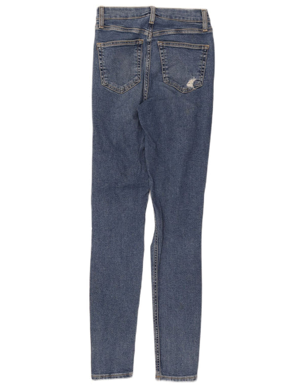 Topshop Womens Jamie Distressed Skinny Jeans W26 L29 Blue