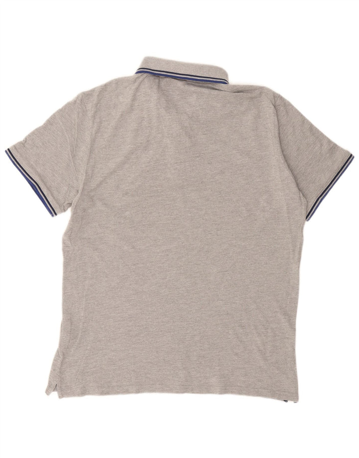 CHAMPION Mens Polo Shirt Large Grey Cotton