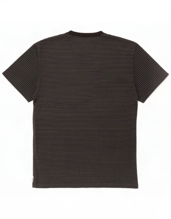 Izod Mens T-Shirt Top Large Black Striped Cotton