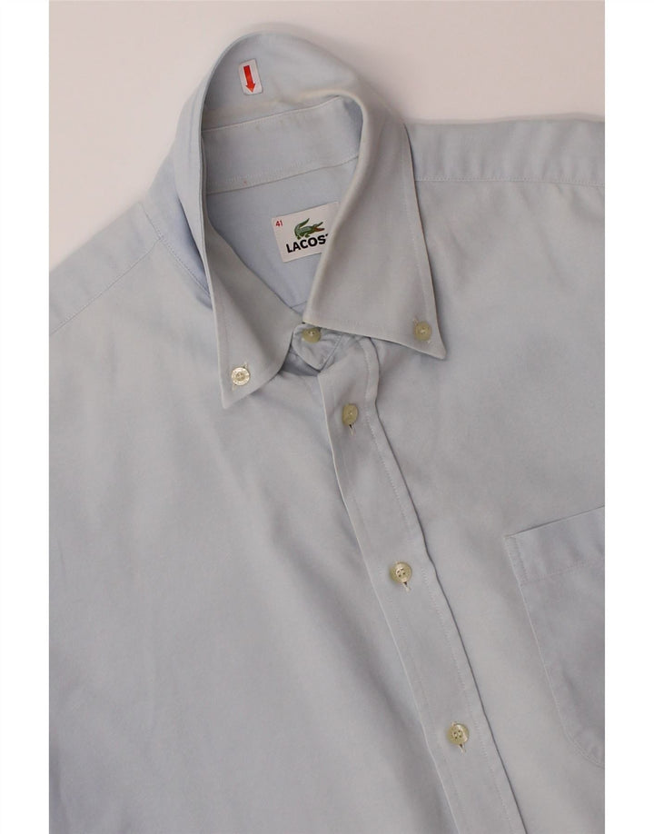 LACOSTE Mens Short Sleeve Shirt Size 41 Medium Blue Cotton Vintage Lacoste and Second-Hand Lacoste from Messina Hembry 