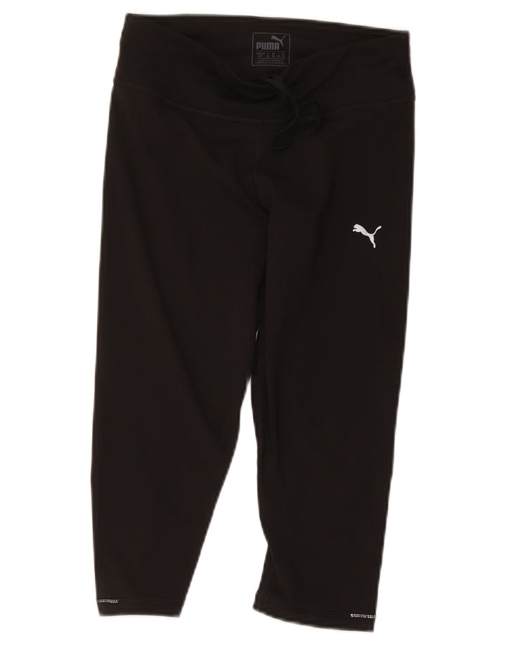Puma Womens Capri Tracksuit Trousers UK 10 Small Black Polyester