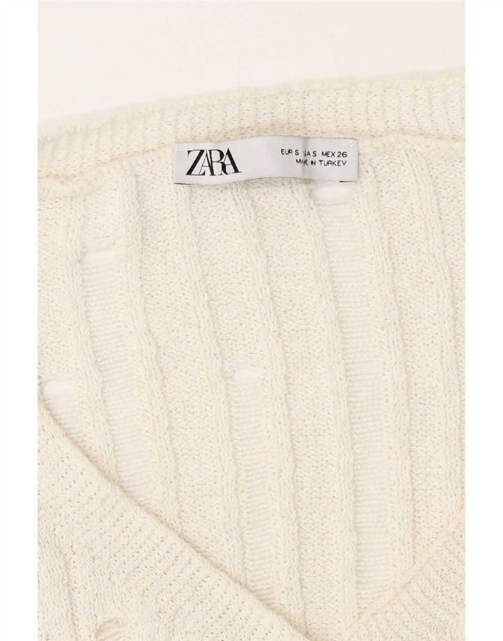 Zara Womens Oversized Bolero Jumper UK 10 Small Off White