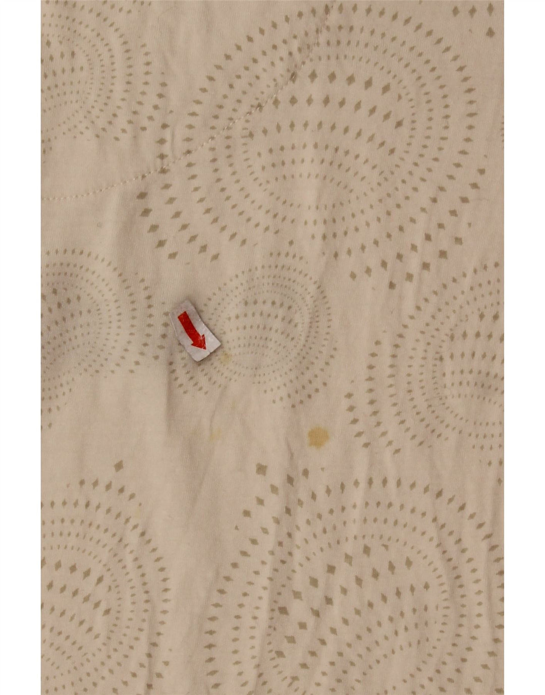 DESIGUAL Womens Graphic T-Shirt Top UK 14 Large Beige Spotted Cotton