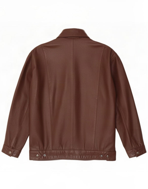Vintage Womens Leather Jacket UK 14 Medium Brown