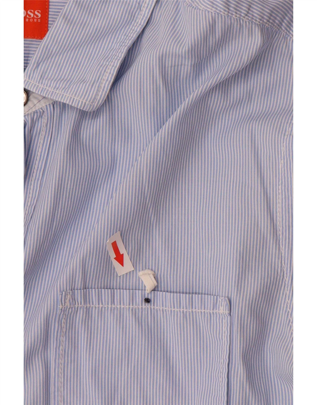 Hugo Boss Mens Shirt Large Blue Pinstripe Cotton