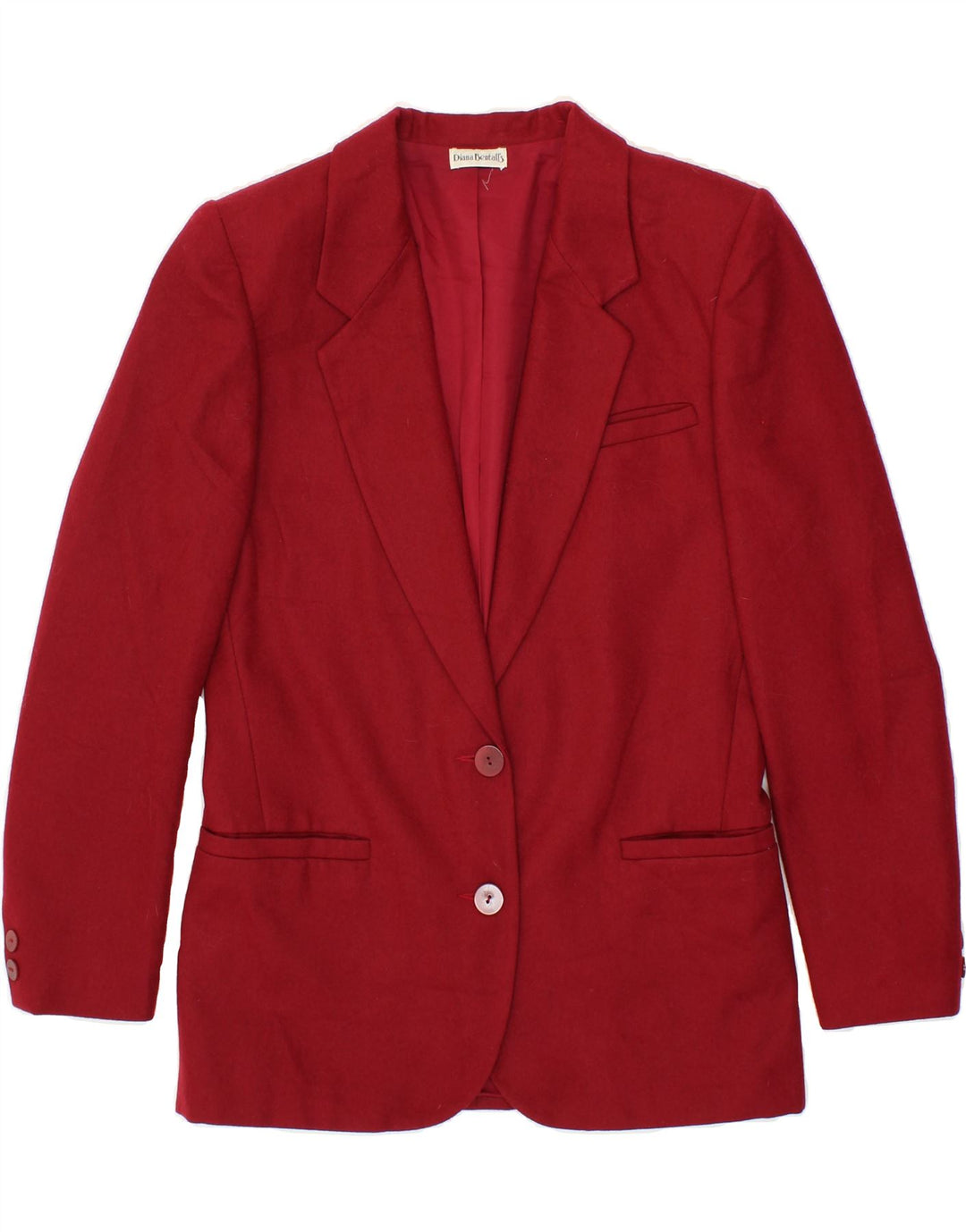 DIANA BENTALLS Womens 2 Button Blazer Jacket UK 10 Small Red Wool Vintage Diana Bentalls and Second-Hand Diana Bentalls from Messina Hembry 