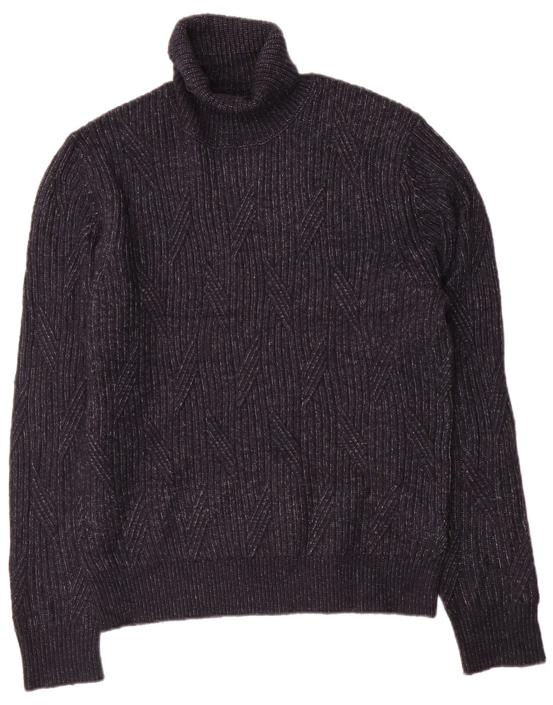 Marks & Spencer Mens Roll Neck Jumper Sweater Large Navy Blue Wool