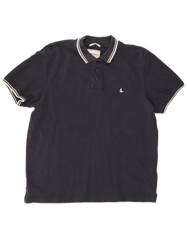 Jack Wills Mens Classic Fit Polo Shirt Large Navy Blue Cotton