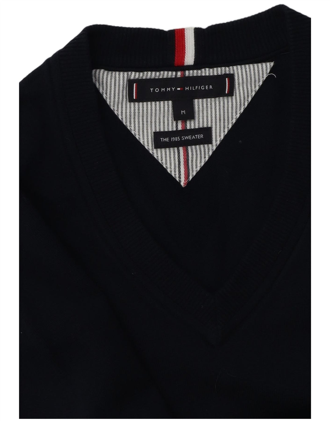 Tommy Hilfiger Mens V-Neck Jumper Sweater Medium Navy Blue