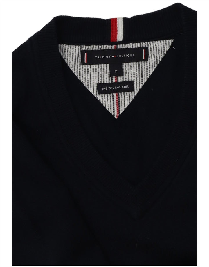 Tommy Hilfiger Mens V-Neck Jumper Sweater Medium Navy Blue
